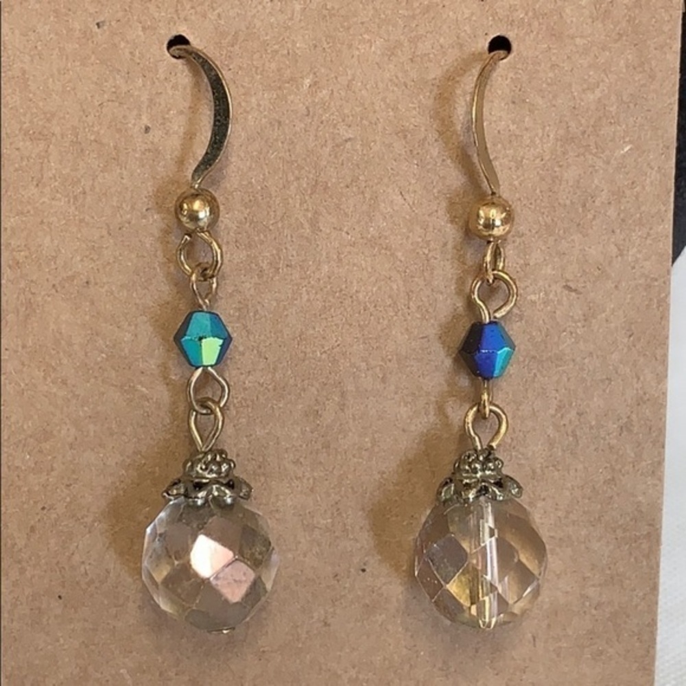 π5/25 faceted glass crystal dangle drop